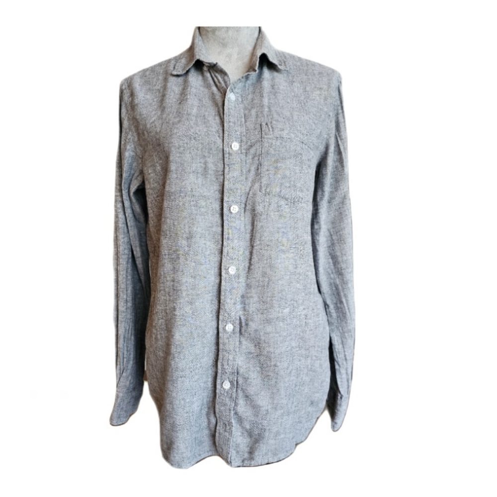 Old Navy Regular Fit Coupe Standard Gray Button Down Shirt Size Small